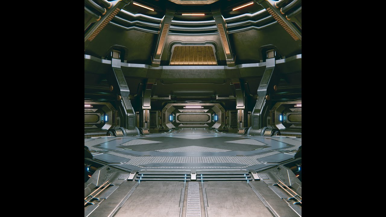 Sci-Fi Industrial Scene Black Abyss 3D Model