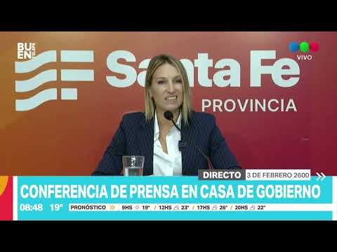 Conferencia de prensa de Virginia Coudannes en Casa de Gobierno