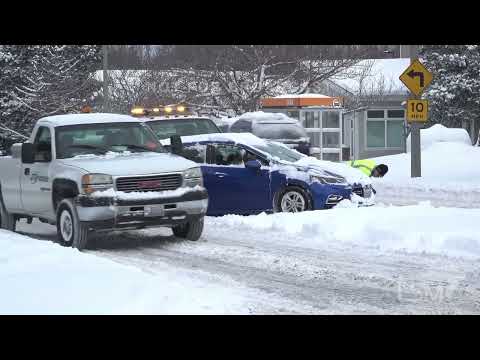 12-20-2022 Bellingham, WA - River Starting to Freeze - Winter Storm Aftermath - Stuck 18-Wheelers