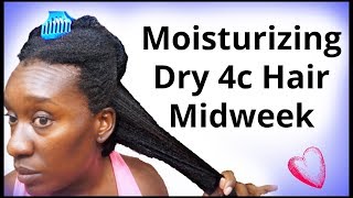 How to Moisturize 4c Natural Hair Midweek| Retain Moisture &amp; Length LBC Method