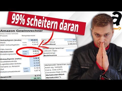 Amazon FBA Gewinn Rechner -  alle Gebühren & Werbekosten berechnen [+Downloadlink]
