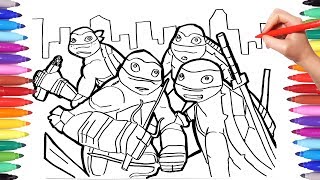 Teenage Mutant Ninja Turtles Coloring Pages | How to Draw TMNT | TMNT Coloring Book