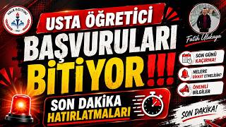 başvurular bitiyor!!! önemli hatırlatmalar
