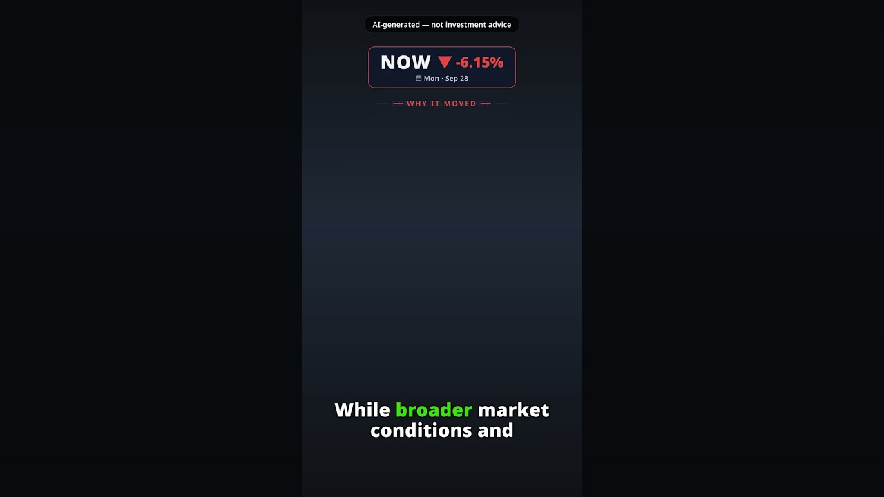 Por que a ação da ServiceNow desce hoje? NOW -6.15% (28 set)