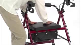 Drive Medical Aluminum Rollator with Fold Up and Removable Back Support