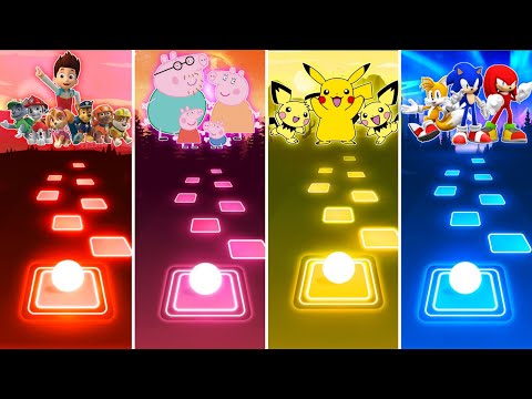Paw Patrol vs Peppa Pig vs Pikachu vs Sonic - Tiles Hop EDM Rush
