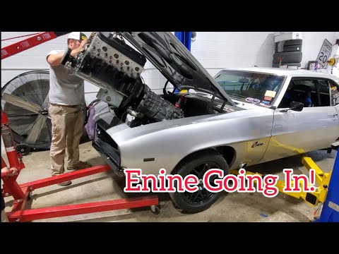 Dropping The Engine In The 69 Camaro! | First Start Up!