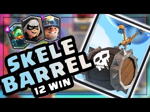 INSANE 12 WIN DECK!! Skeleton Barrel Stream Highlights #6  — Clash Royale