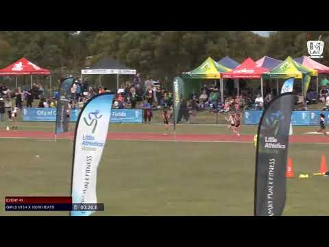 Girls U13 4 x 100m Heat 1 - 2019 SUBWAY State Relay Championships // LAVicTV