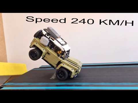 Lego Technic Land Rover Defender VS Treadmill 🚨 Speed 240 Km/H 🚨 Lego Car CRASH