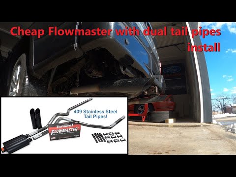 Cheap Flowmaster kit with dual tail pipes install | F-150