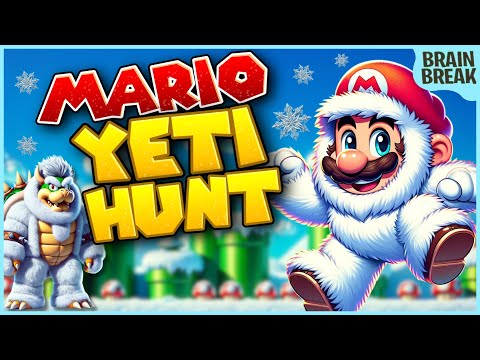 Mario Yeti Hunt | Mario Winter Run Brain Break | Mario Freeze Dance | Just Dance | GoNoodle