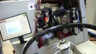 Bicycle wheel lacing large offset rims simulation round