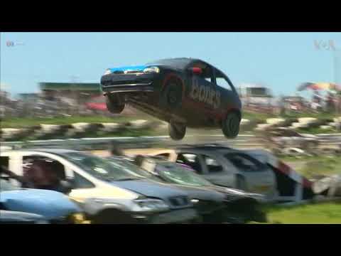 Thrills and spills at UK car jumping championships