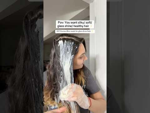 DIY rice mask for healthy & glass like shiny hair on your birthday✨ #shorts