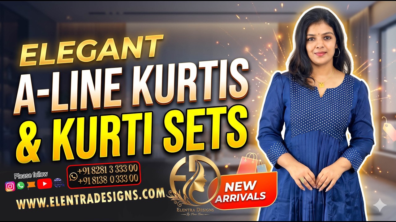 Elegant A-Line Kurti and A-Line Kurti Set  | Occasion Wear | Elentra Designs