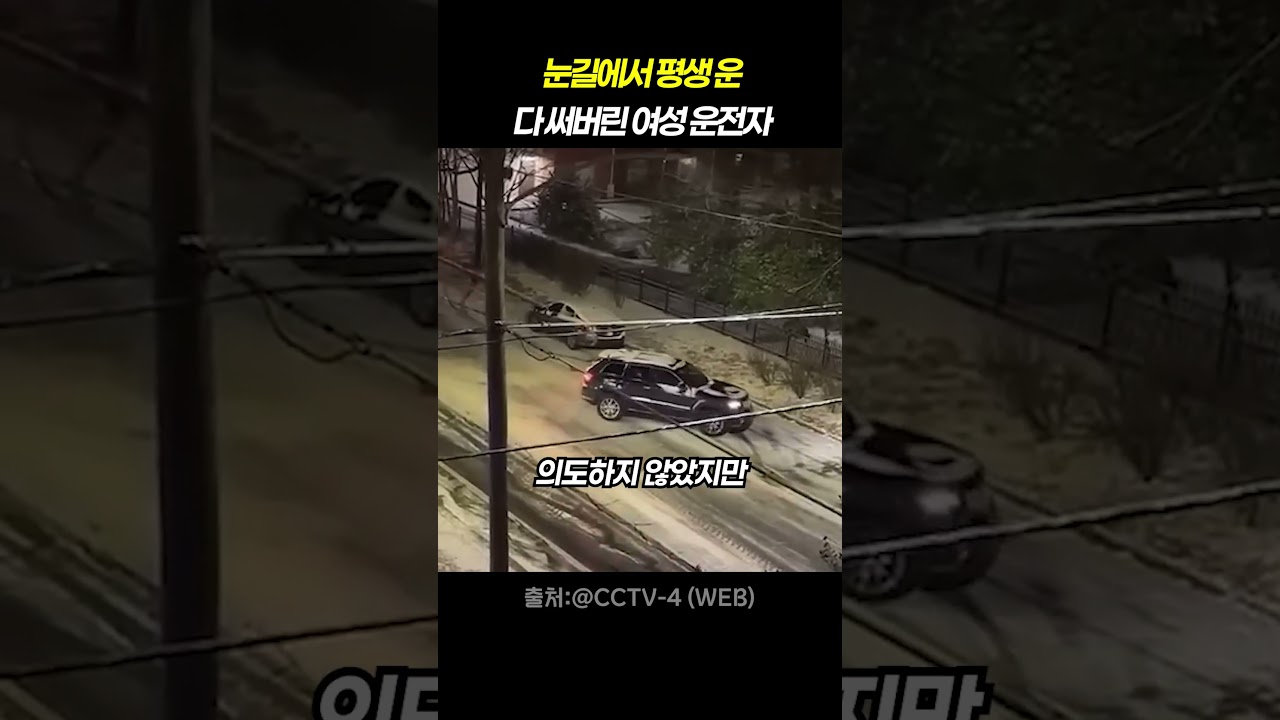 눈길에서 평생 운 다 써버린 여성 운전자