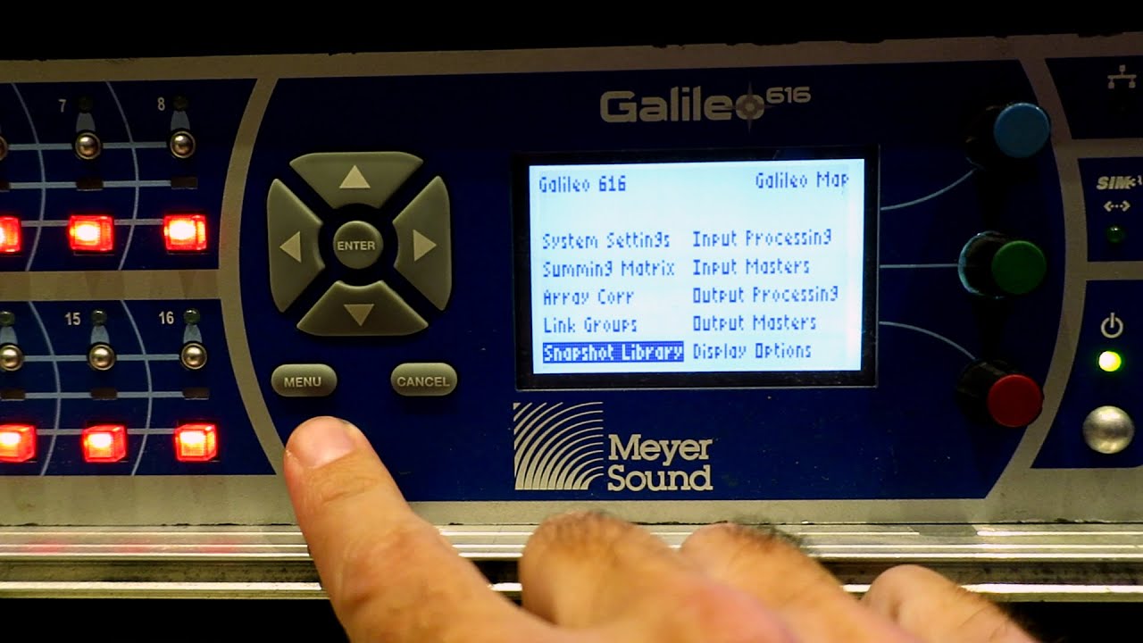 DIGITAL AUDIO PROCESSOR MEYER SOUND GALILEO 616 - SETUP, CONFIGURATION AND LOCAL CONTROL - FUNCTIONS
