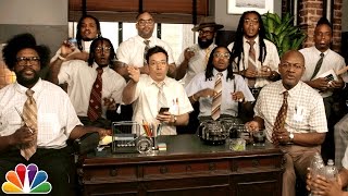 Jimmy Fallon, Migos &amp; The Roots Sing &quot;Bad and Boujee&quot; (w/ Office Supplies)