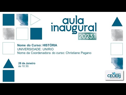 Aula Inaugural História-EAD - Unirio/CEDERJ     2023.1