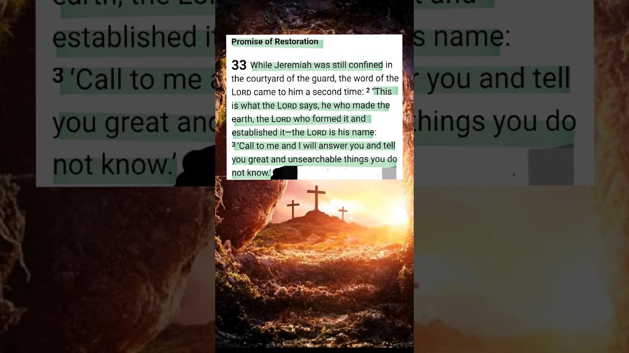 The Lord said to Jeremiah 33 call to me, and I will answer you and tell you 🔥 #motivation #Lord #key
