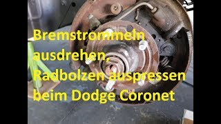 Bremstrommeln überholen, Radbolzen auspressen beim Studs replacing at Dodge Coronet