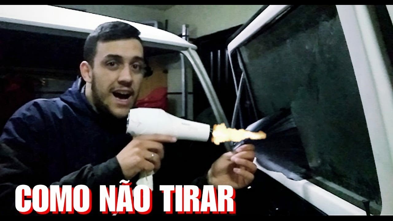 TIRANDO O INSULFILME COM O SECADOR DE CABELO, DEU TRABALHO !!