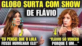 Militante da Globo perde a cabeça e OFENDE Flávio ao vivo após ele AMASSAR Lula no debate!