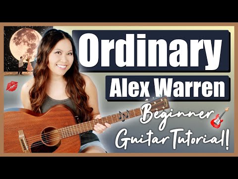 Ordinary 🌕 Alex Warren EASY Guitar Lesson 🎸 Beginner Tutorial | Chords, Strumming, Tab & Guide! 📝