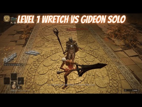 Elden Ring Level 1 Wretch vs Gideon Solo No Hit