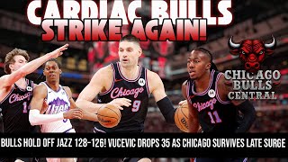 Bulls Hold Off Jazz 128–126! Vucevic Drops 35 as Chicago Survives Late Surge 🐂🔥