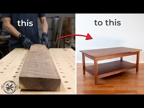How to Build a Coffee Table from Rough Wood | DIY Woodworking