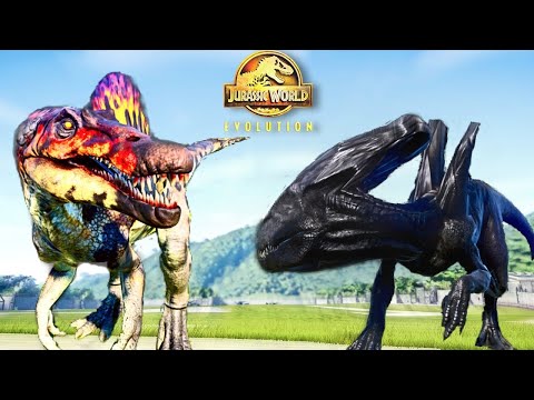 MAGMA SPINOSAURUS - DARK XENORAPTOR  --  BATTLE ROYALE - DINOSAUR FIGHT - BREAKOUT -- JWE [4K 60FPS]