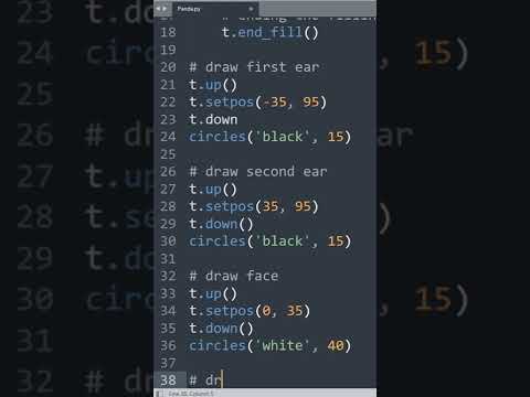 Amazing Panda Drawing In Python Turtle Coding Status Shorts Python Pythontutorial