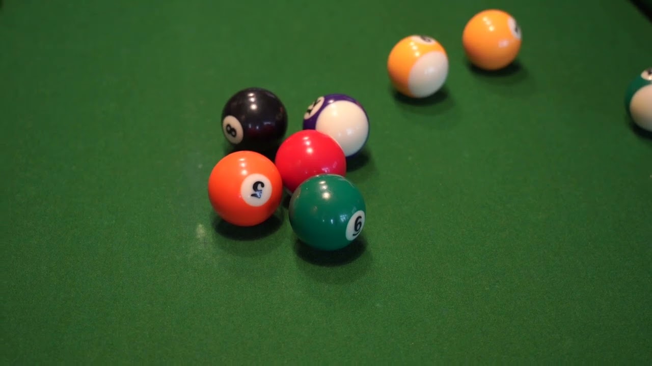 No Copyright Background, Colourful Billiard Balls on the Table (No Sound) FREE Stock Video
