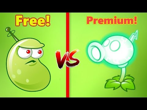 Plants vs Zombies 2 Free vs Premium Laser Bean vs Electric Peashooter