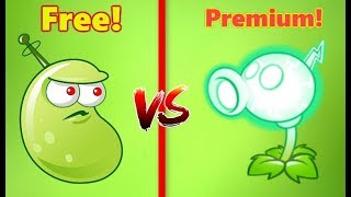 Plants vs Zombies 2 Free vs Premium Laser Bean vs Electric Peashooter