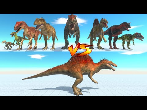Spinosaurus vs All Carnivore Dinosaurs - Animal Revolt Battle Simulator
