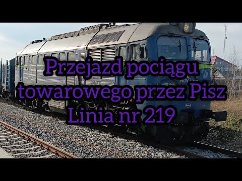 Przejazd pociągu towarowego przez Pisz | ST44-1263 | Miły maszynista | linia nr 219