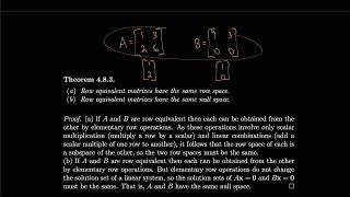 Linear Algebra 4.8 Row Space, Column Space, and Null Space