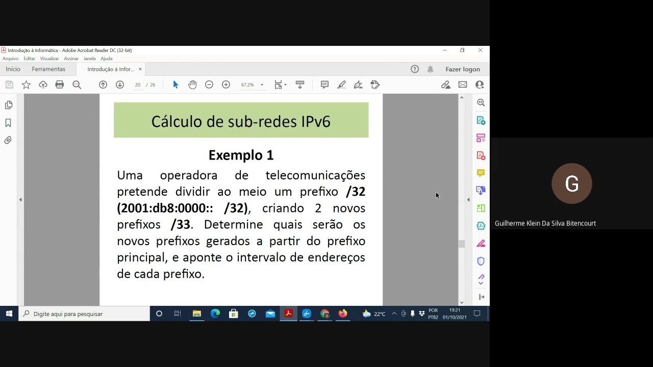 Cálculo de Sub-Redes IPv6