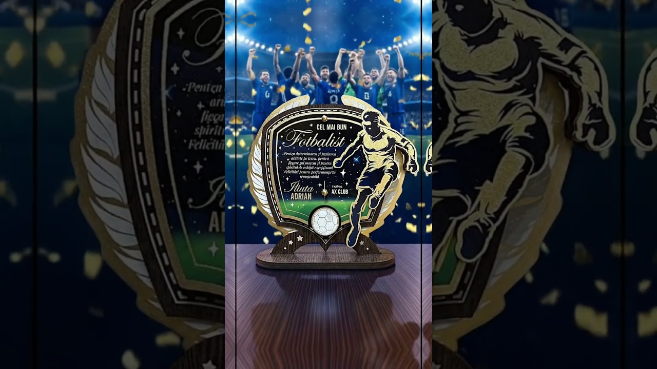Thumbnail video Trofeu personalizat - Special pentru cel mai bun Fotbalist