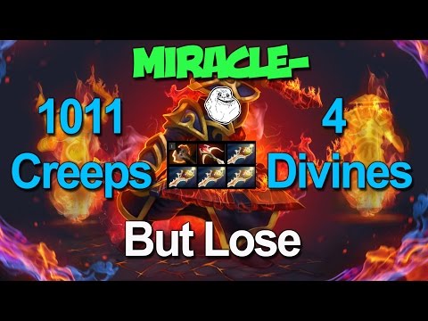 Miracle- Ember Spirit 4 Divines 1011 LH + RAMPAGE Rage Dota 2 Rank Match Gameplay