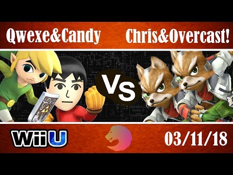 Qwexe & CandyChicken (B) vs. Chris & Overcast! (R) - Losers Semis - TSS#1 WiiU Doubles