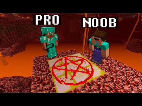 Noob vs Pro : How to summon a NETHER DEMON challenge in Minecraft Battle