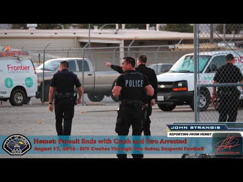 Hemet: High Speed Pursuit Leads to Crash and Two Arrested