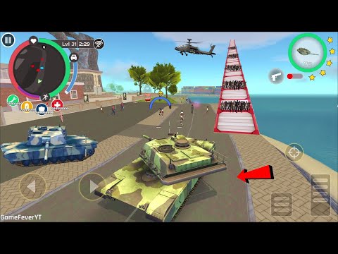 Rope Hero: Cheatground MOD (Khaki Army Tank Destroy spawn bridge) rope hero games -  Gameplay HD