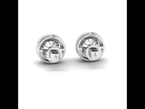 Real diamonds stylish round diamond earrings in 14k gold, 4g...
