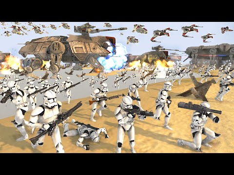 1,000 Clone Army D-DAY Beach Invasion! - Men of War: Star Wars Mod