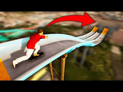 SKATEBOARDING A MEGA WATER SLIDE! (Session: Skate Sim)